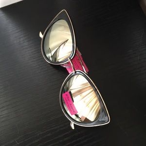 Betsey Johnson Black and Gold Cat Eye Sunglasses